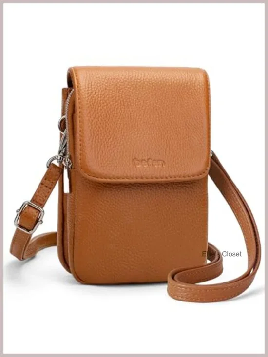 Genuine Leather Crossbody Bag for Women RFID Blocking Cell Phone Purse