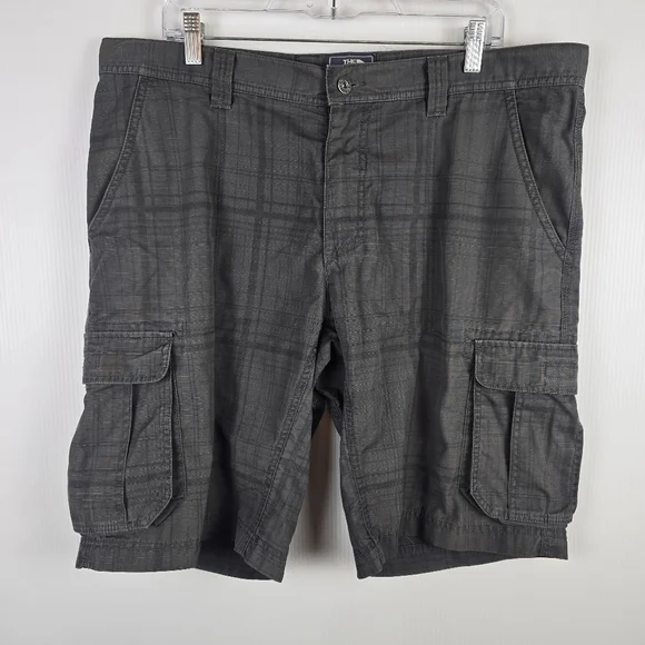 The North Face Men's Gray Plaid Cargo Shorts Size 38 Casual Hiking
