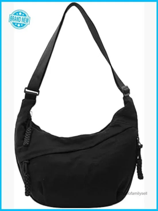 Nylon Crescent Crossbody Bag Slouchy Sling Hobo Shoulder Handbag Purse