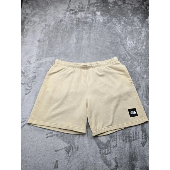 The North Face Men’s Beige Sweat Shorts Size XL Logo Casual Lounge Cotton