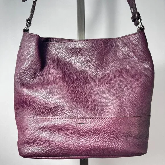 Shinola Plum Leather Crossbody Bag