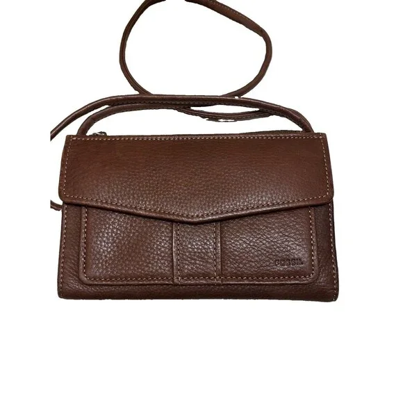 Fossil Leather Crossbody Wallet Bag