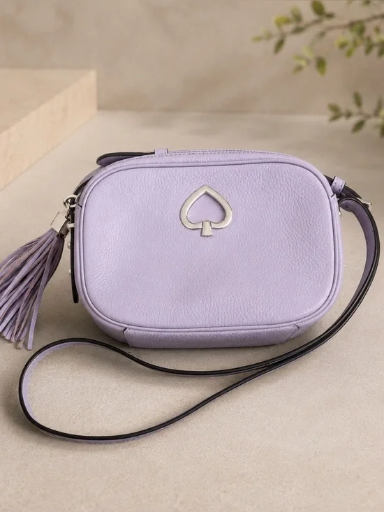 Kate Spade New York Kourtney Camera Bag Pebble Leather Lavender Crossbody EUC