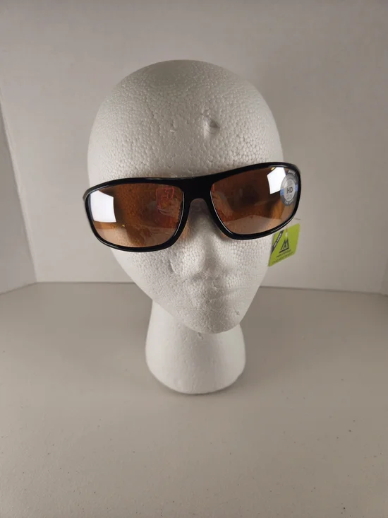 Maxx Major Sport Golf Motorcycle Riding Sunglasses Black with High Def Amber Len