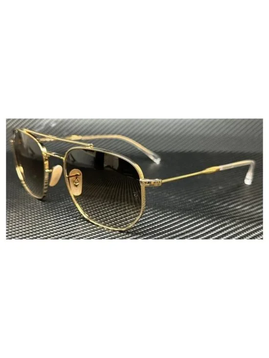 New Undisclosed Men Gold Arista Sunglasses 57-20-145