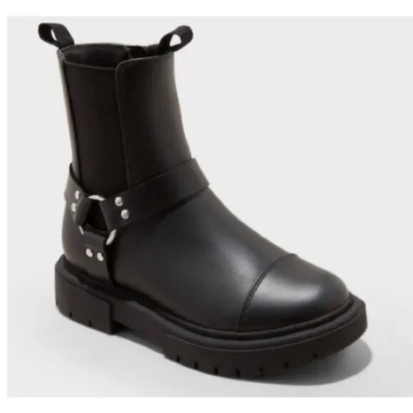 Art Class Crosby Black Moto Boots Riding Shoes‎ Girls size 4 - NEW Small Heel