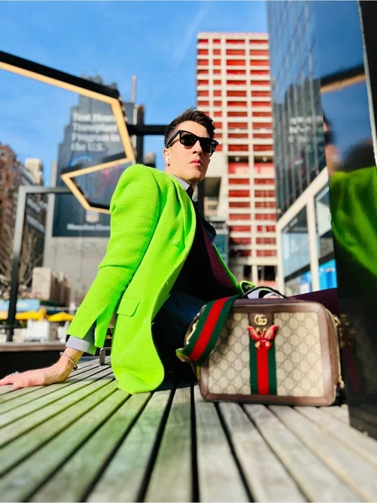 Gucci Beige GG Supreme Messenger Bag with Green-Red Web Stripe