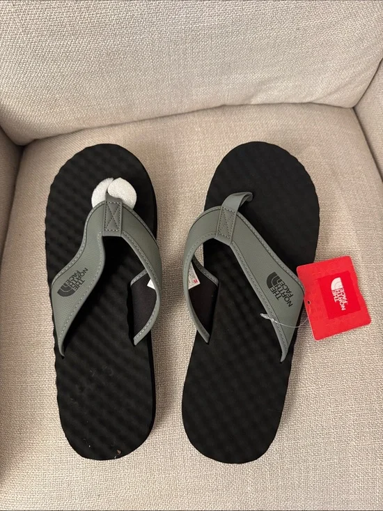 The North Face Black Footbed with Gray Straps Flip Flops