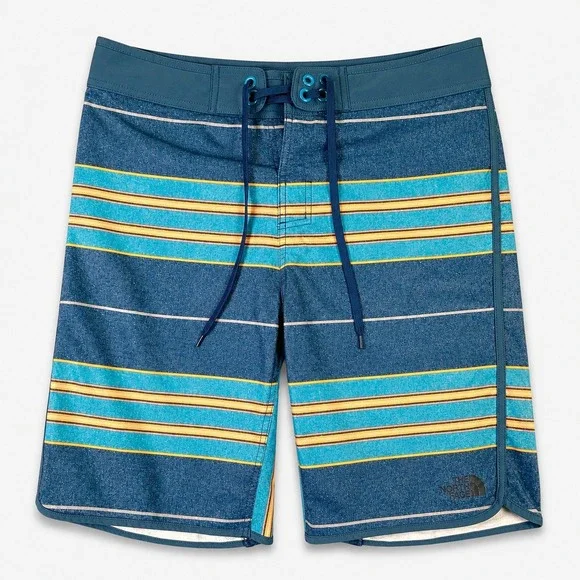 The North Face Whitecap Boardshorts Mens 32 Blue Stripe Surf Beach Swim Trunks