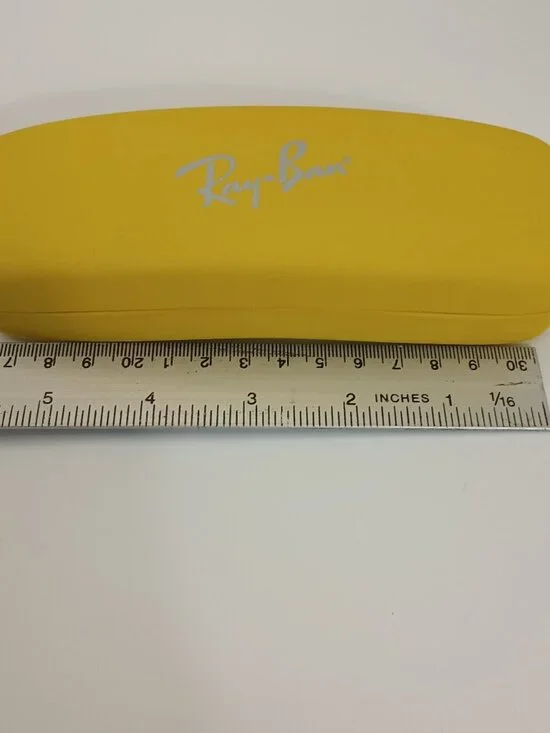 Ray-Ban Yellow Hard Clamshell Eyeglasses Sunglasses Case Red Interior