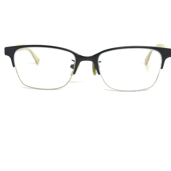 COACH HC5047 Evie 9160 Satin Black Ivory Horn‎ size 50-17-135 Half Rim H15956