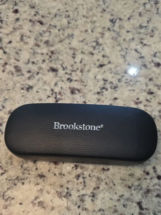 Brookstone Black Hard Shell Glasses Case with Silver Logo