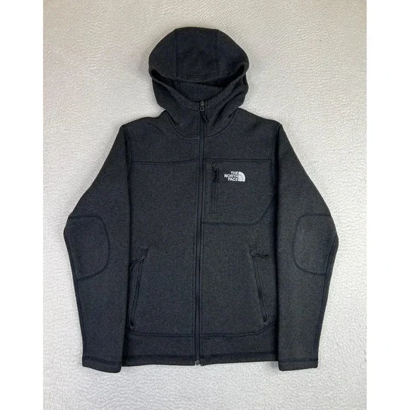 The North Face Jacket Mens Small Gray Gordon Lyons Hooded Fleece Full Zip