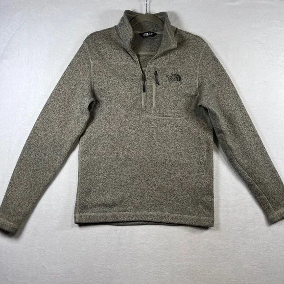 The North Face Gordon Lyons Quarter Zip Fleece Pullover Mens Medium Brown Hike