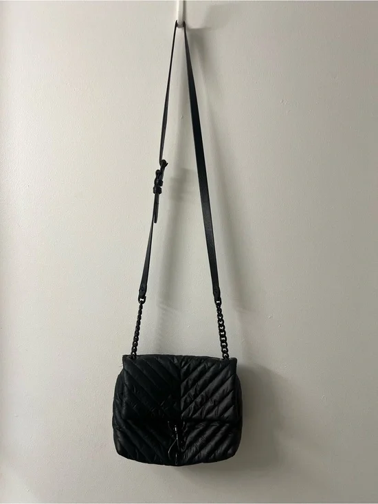 Rebecca Minkoff: Black Quilted Crossbody Shoulder Bag - Women