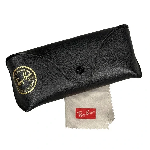 Ray-Ban Black Sunglasses Eyeglasses Case w Cleaning Cloth Genuine Luxottica