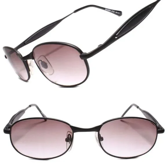 Mens 80s 90s Genuine Vintage Hip Hop Style Rectangle Sunglasses Black Frame