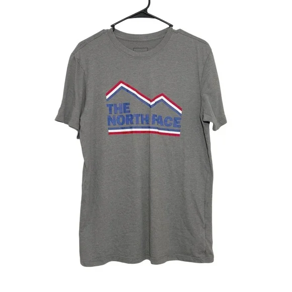The North‎ Face Mens Graphic Tee Shirt Charcoal Grey Mountain Logo Size M