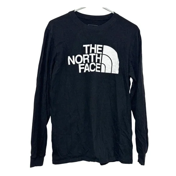 The North Face Mens Long Sleeve Graphic Logo T-Shirt Black M Half Dome Tee