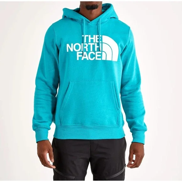 THE NORTH FACE Blue WHITE HALF DOME Fleece Backing HOODIE SWEATSHIRT Men's Sz XL
