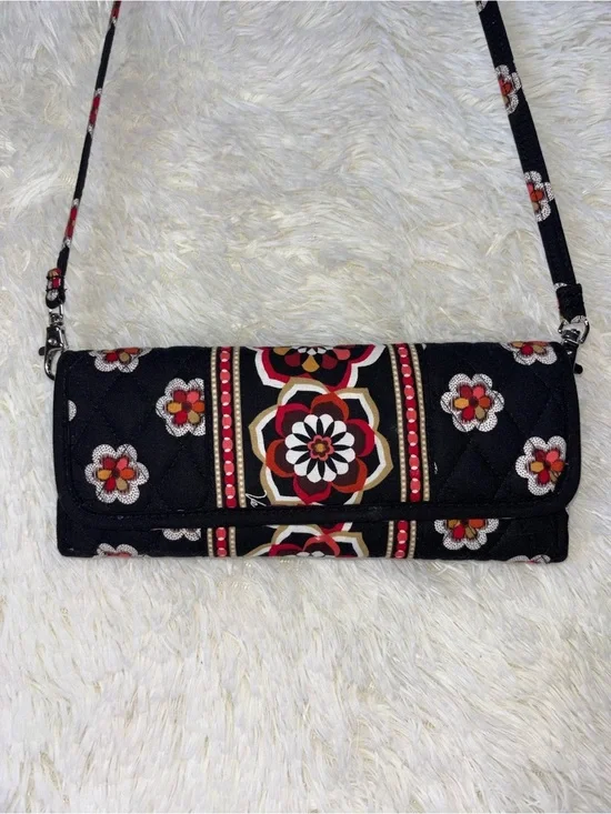 Vera Bradley Quilted Black Floral Crossbody Bag- Stylish Women's Bag