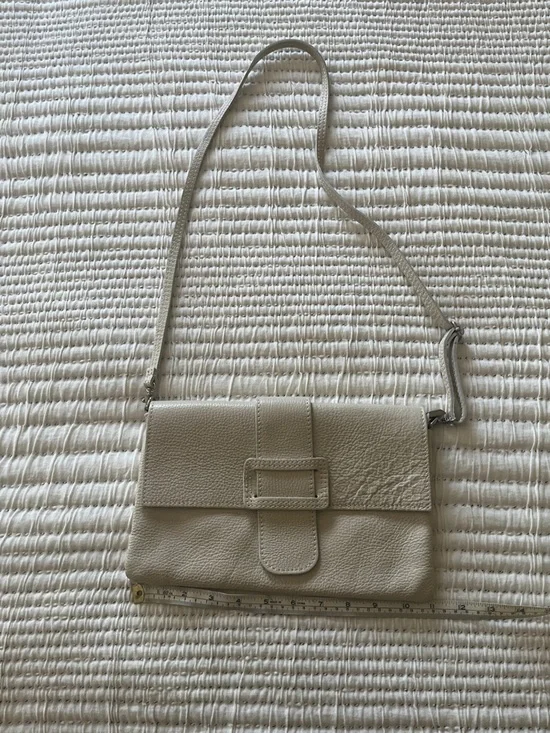 Genuine Italian Leather Ivory Crossbody