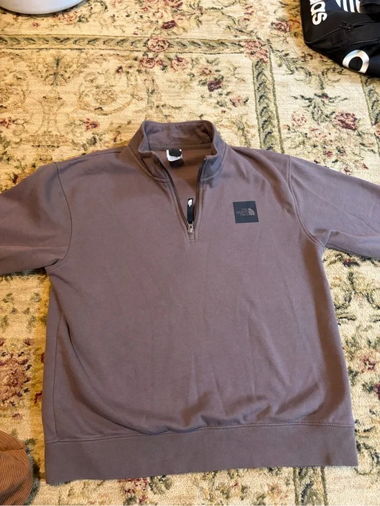 The North Face Brown Fleece Pullover with Logo Tag
