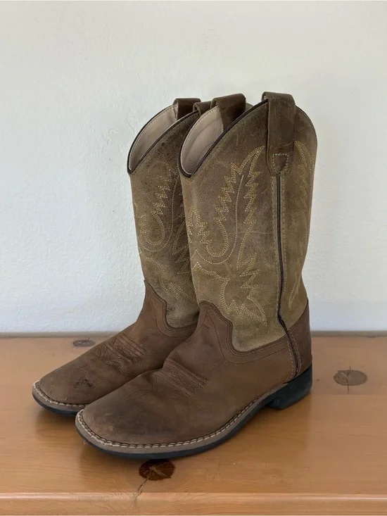 Cody James Shoes - Western Cowboy Boots - Brown Leather Boys 4 D