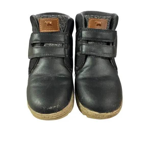 Carter’s Toddler Boys Black Ankle Boots Hook & Loop Velcro Size 11 Winter