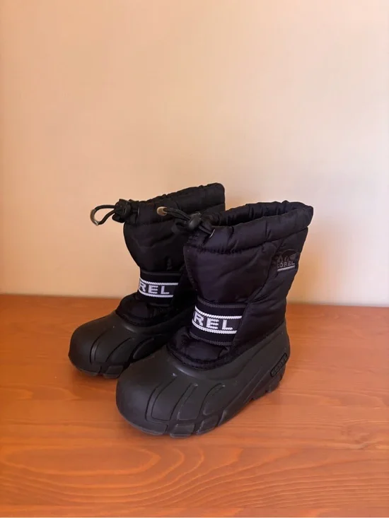 Sorel Black Kids' Insulated Snow Boots Cub Size 10 Toddler Little Kid black