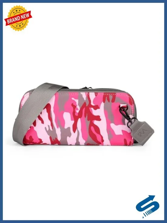 Convertible Crossbody Clutch Three-Compartment Purse Detachable Strap Neoprene