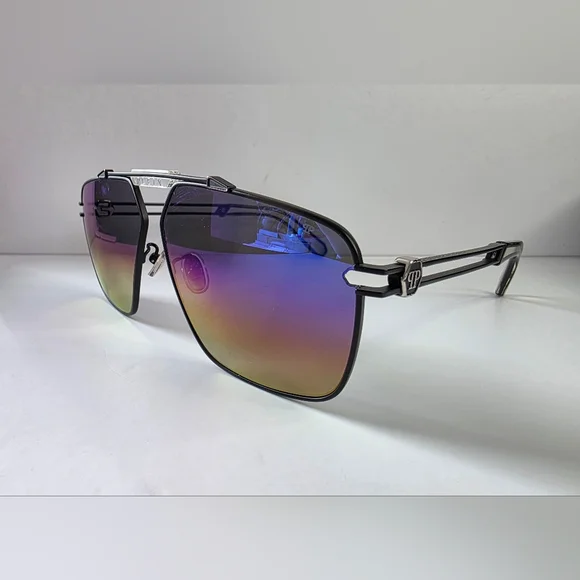 Philipp Plein Sunglasses with Black Frame and Multicolor Lenses