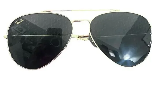 Ray-Ban RB 3625 New Aviator Sunglasses Mens 58-14 Gold Green Tinted 9196/31