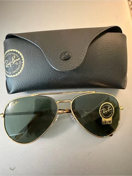 New Ray-Ban RB3625 New Aviator 9196/31 Gold Engraved 58mm G-15 Made in Italy
