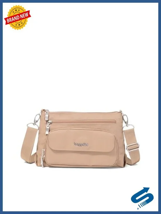 Crossbody Bag with RFID Protection, Lightweight Nylon, Zippered Travel Purse
