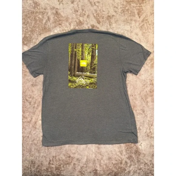 The North Face Mens Classic Gray Short Sleeve T Shirt L Never Stop Exploring