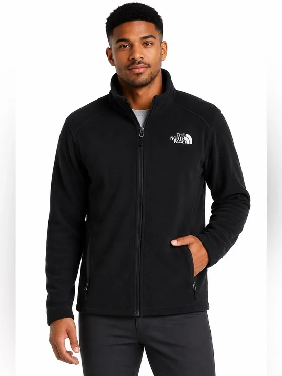The North Face Men’s Large Black Full Zip Fleece Jacket Hiking Gorpcore