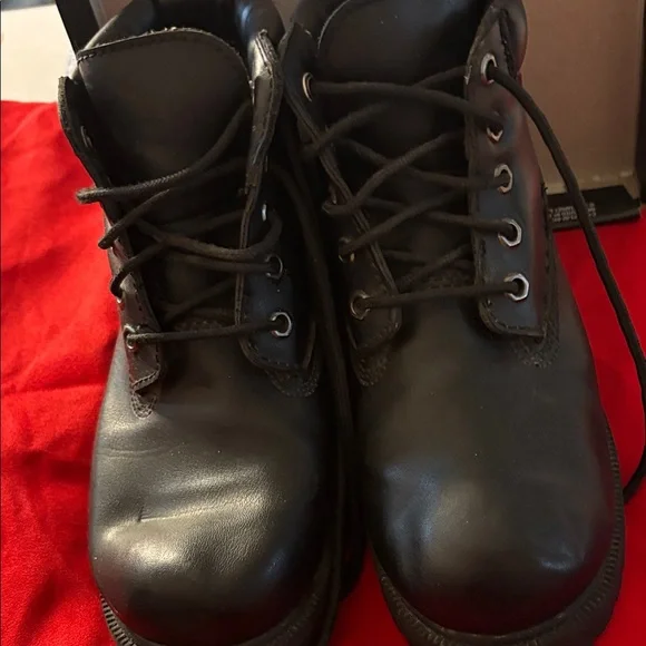 Children’s Black Leather Lace-Up waterproof Boots 2 1/2