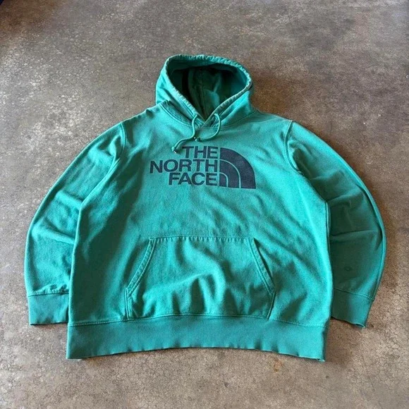 2000s north face green hoodie
