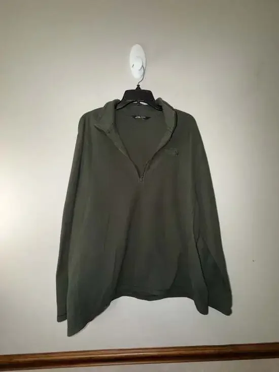 The North Face Men's 1/4 Zip Fleece Pullover Olive Green
