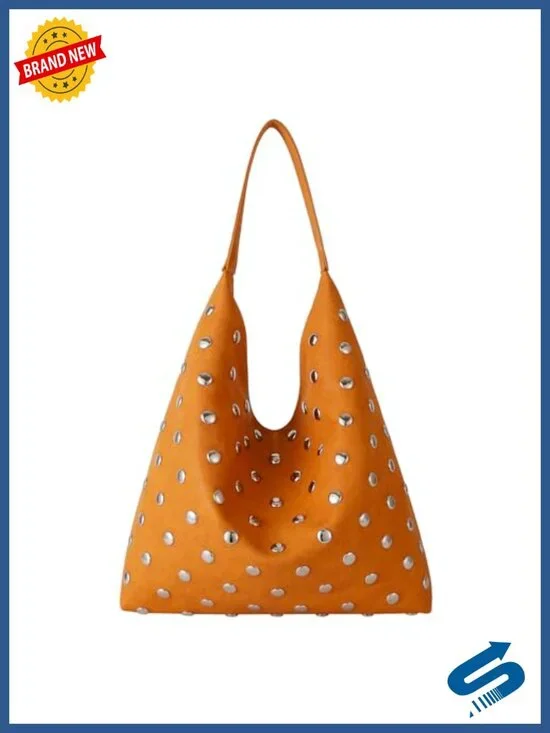 Studded Hobo Purse Women Vegan Leather Tote Bag Punk Y2K Shoulder Slouchy