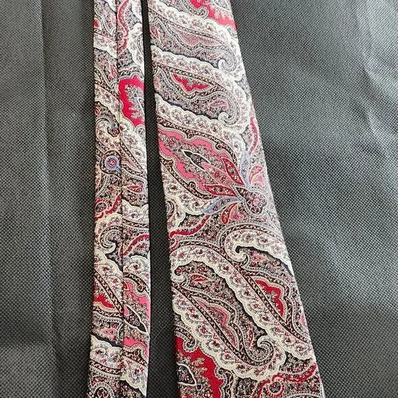 Ada Red and Gray Paisley Tie