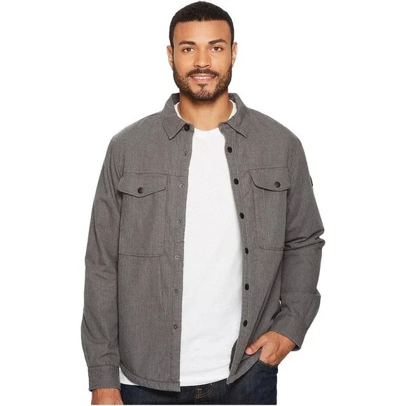 The‎ North Face Mens Campshire Sherpa Fleece Lined Shirt Jacket Grey M NEW