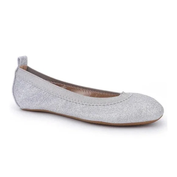 Yosi Samra Girls Size 3Y‎ 3 Silver Glitter Ballet Flat NEW VERY SPARKLY SERENA