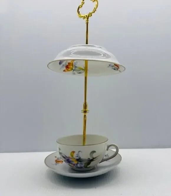 Vintage Teacup Bird Feeder Handmade Garden Decor