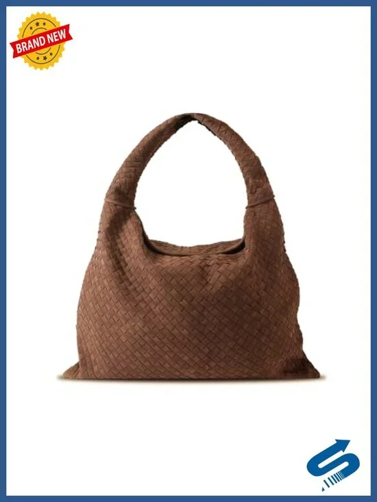 Handwoven Vegan Leather Tote Bag Large Shoulder Purse Hobo