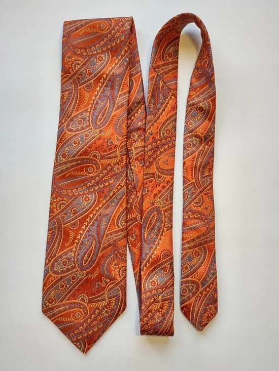 Vintage Robert Talbott Carmel Silk Neck Tie USA Made Paisley Jacquard  59