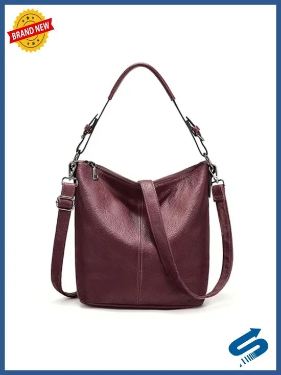 Genuine Leather Hobo Handbag Crossbody Shoulder Bag with Removable Straps