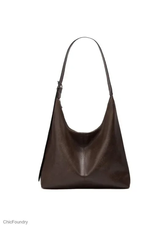 Large Vegan Leather Hobo Bag Slouchy Tote Shoulder Handbag Travel Work
