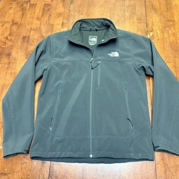 The North‎ Face WindWall Softshell Jacket Mens Medium Black Full Zip Apex Bionic